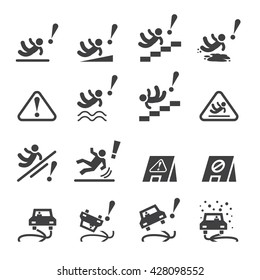 slippery icons set