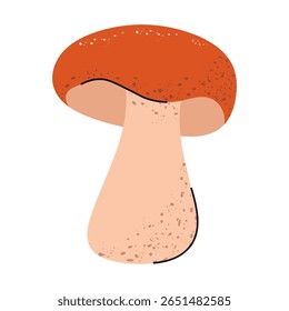 Slippery jack, butter mushroom. Stylized autumn mushroom. 