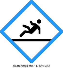 Slippery Pool Area Concept Vector blue Color Icon Design, Pool and beach safety rules on white background, Be careful Wet Floor Symbol, Pool deck can become slippery with water present