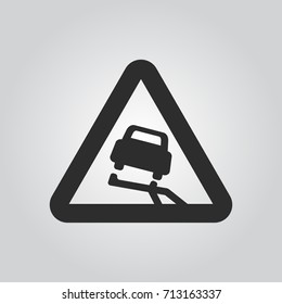 slippery road icon
