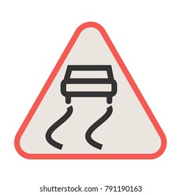 Slippery road icon