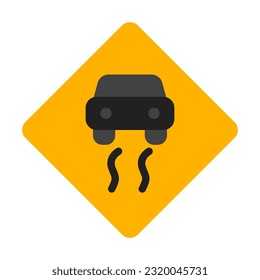 Icono de camino resbaladizo en estilo plano, uso para presentación de aplicaciones móviles en sitios web