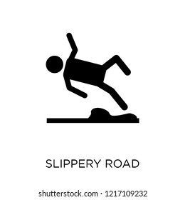 Slippery road icon. Slippery road symbol design from Insurance collection.