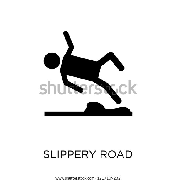 Slippery road icon. Slippery road symbol\
design from Insurance\
collection.