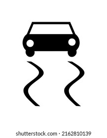 slippery road  icon vector illustration logo template
