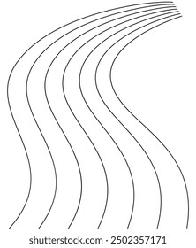 slippery road sign, abstract wavy, waving, billowy and undulating lines, curvy, squiggle parallel stripes, pulse warp effect element
