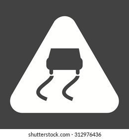 Slippery, road, sign icon vector image. Can also be used for traffic signs. Suitable for web apps, mobile apps and print media.