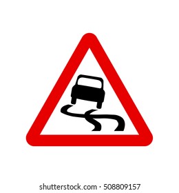 Slippery Road - Vector Sign