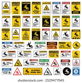 Slippery Set Symbol Sign,Vector Illustration, Isolate On White Background Label.EPS10