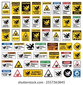 Slippery Set Symbol Sign,Vector Illustration, Isolate On White Background Label.EPS10