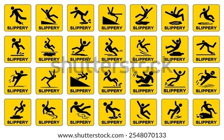 Slippery Set Symbol Sign,Vector Illustration, Isolate On White Background Label.EPS10