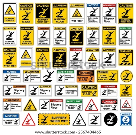 Slippery Set Symbol Sign,Vector Illustration, Isolate On White Background Label.EPS10