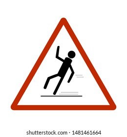 Slippery Sidewalk Sign Danger On Ice Stock Illustration 1727879032