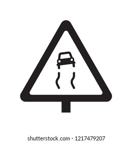 Slippery sign icon. Trendy Slippery sign logo concept on white background from Traffic Signs collection. Suitable for use on web apps, mobile apps and print media.