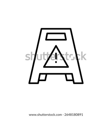 Slippery Surface Advisory Icon, Pictogram For Wet Floor Warning