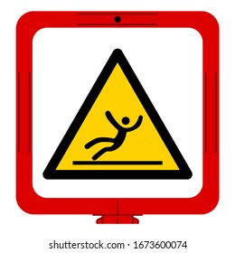 Slippery Surface Hazard Symbol, Vektorillustration Illustration, einzeln auf weißem Hintergrund. EPS10
