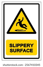 Slippery Surface Symbol Sign,Vector Illustration, Isolate On White Background Label. EPS10