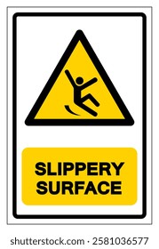 Slippery Surface Symbol Sign,Vector Illustration, Isolate On White Background Label. EPS10