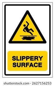 Slippery Surface Symbol Sign,Vector Illustration, Isolate On White Background Label. EPS10