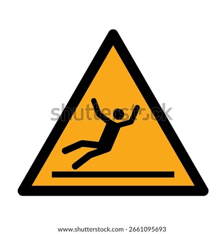 Slippery surface warning sign symbol. ISO 7010 W011 Warning slippery surface vector icon.