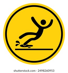 Signo De Símbolo Resbaladizo, Ilustración vectorial, Aislado En La Etiqueta Del Fondo Blanco. EPS10
