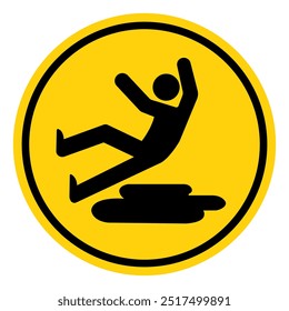 Signo De Símbolo Resbaladizo, Ilustración vectorial, Aislado En La Etiqueta Del Fondo Blanco. EPS10