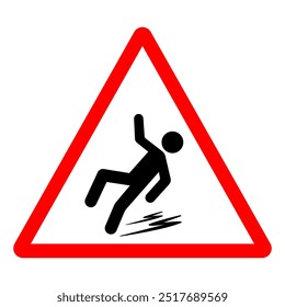 Símbolo escorregadio, Ilustração de vetor, Isolar no fundo branco Label.EPS10