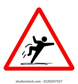 Slippery Symbol Sign,Vector Illustration, Isolate On White Background Label.EPS10