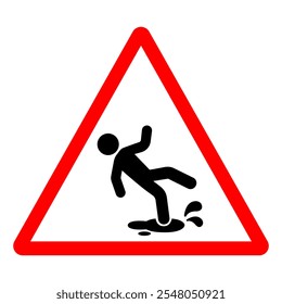Signo de símbolo resbaladizo, Ilustración vectorial, aislado en el fondo blanco Label.EPS10