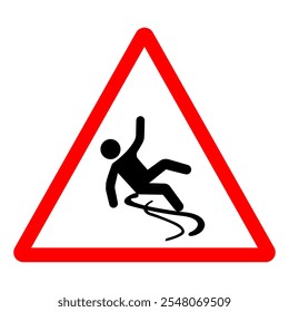 Signo de símbolo resbaladizo, Ilustración vectorial, aislado en el fondo blanco Label.EPS10