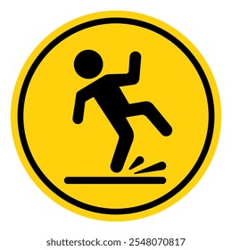 Signo De Símbolo Resbaladizo, Ilustración vectorial, Aislado En La Etiqueta Del Fondo Blanco. EPS10