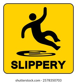 Slippery Symbol Sign,Vector Illustration, Isolate On White Background Label. EPS10