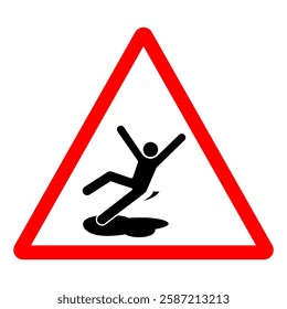 Slippery Symbol Sign,Vector Illustration, Isolate On White Background Label.EPS10