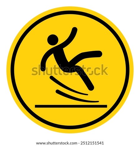 Slippery Symbol Sign,Vector Illustration, Isolate On White Background Label. EPS10