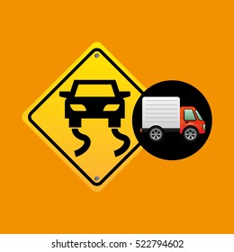 slippery traffic sign concept vector illustration eps 10