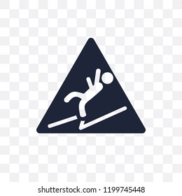 Slippery transparent icon. Slippery symbol design from Cleaning collection. Simple element vector illustration on transparent background.