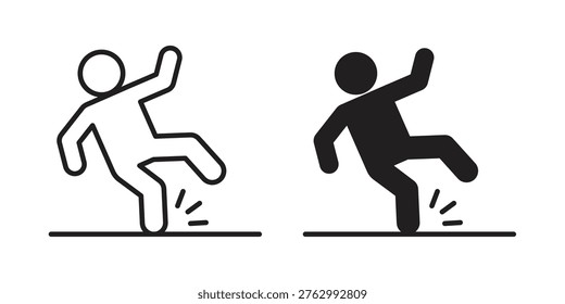 slippery wet floor icon illustrations. Pack of vector icons for ui ux