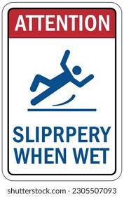 Slippern, wenn nass für Poolbereich Schilder und Etiketten