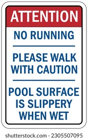 Slippern, wenn nass für Poolbereich Schilder und Etiketten