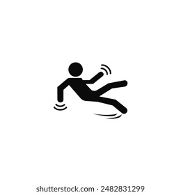 Slippery when wet sign or slip hazard icon vector isolated. Best slip hazard icon for Caution Wet Floor, Beware of Slipping