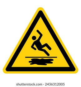 Resbaladizo Cuando El Símbolo Mojado Signo, Ilustración Vectorial, Aislado En La Etiqueta De Fondo Blanco. EPS10