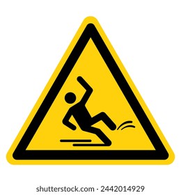 Slippery When Wet Symbol Sign,Vector Illustration, Isolated On White Background Label. EPS10