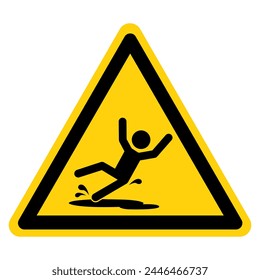 Slippery When Wet Symbol Sign,Vector Illustration, Isolated On White Background Label. EPS10