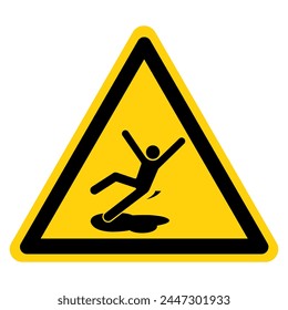 Slippery When Wet Symbol Sign,Vector Illustration, Isolated On White Background Label. EPS10