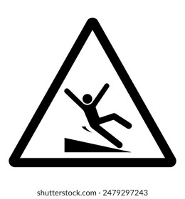 Slippery When Wet Symbol Sign,Vector Illustration, Isolated On White Background Label. EPS10
