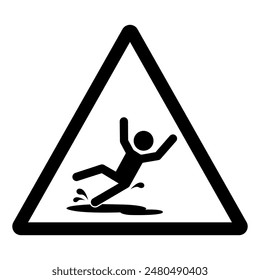 Slippery When Wet Symbol Sign,Vector Illustration, Isolated On White Background Label. EPS10