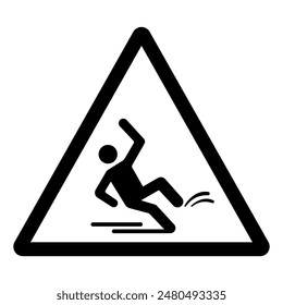 Resbaladizo Cuando Moja Símbolo Signo, Ilustración vectorial, Aislado En La Etiqueta De Fondo Blanco. EPS10