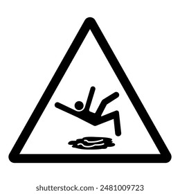 Slippery When Wet Symbol Sign,Vector Illustration, Isolated On White Background Label. EPS10