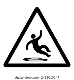 Slippery When Wet Symbol Sign,Vector Illustration, Isolated On White Background Label. EPS10