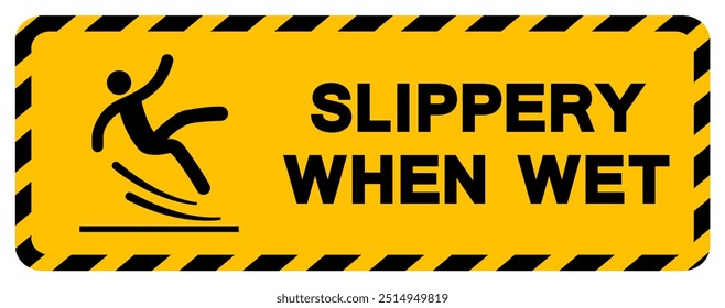 Slippery When Wet Symbol Sign,Vector Illustration, Isolate On White Background Label. EPS10